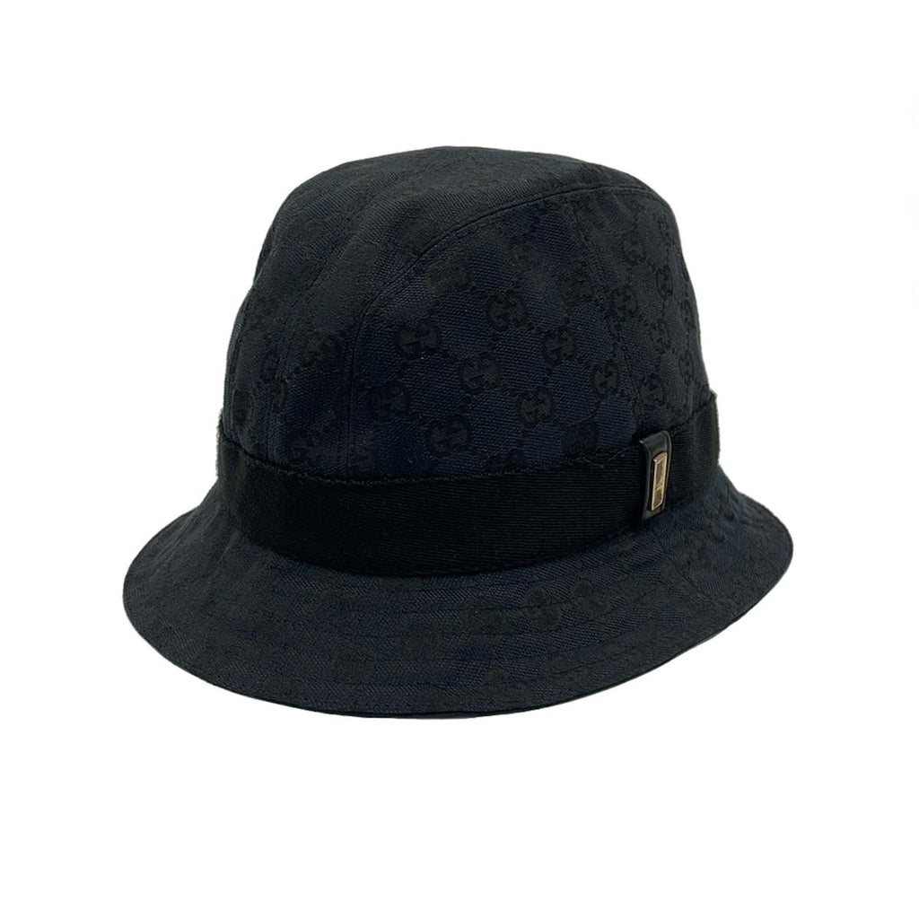 Gucci Hat M Dark Navy GG Pattern Cotton