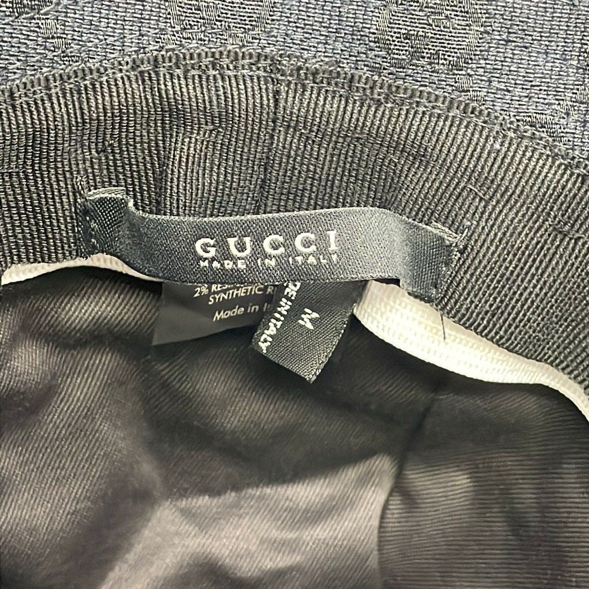 Gucci Hat M Dark Navy GG Pattern Cotton — view 5