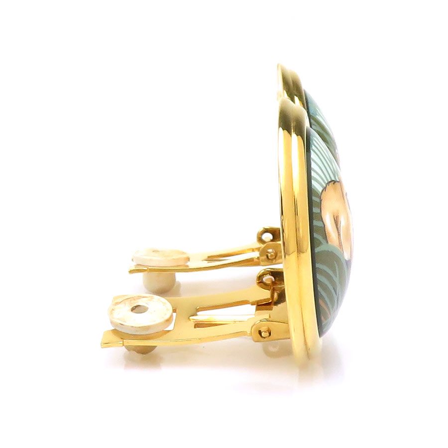 Hermes Earrings Cloisonne Gold — view 3