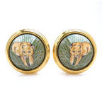 Hermes Earrings Cloisonne Gold