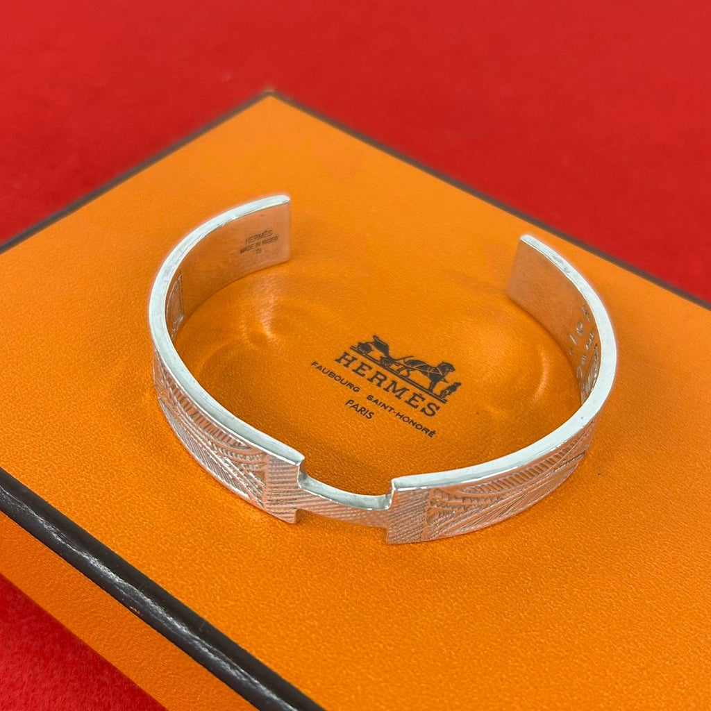 Hermes Vintage Touareg T5 Bangle 925 Sterling Silver Bracelet