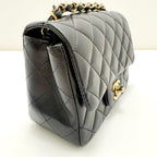 Chanel Mini Quilted 16 Chain Shoulder Black Lambskin Bag — view 3
