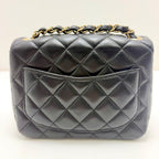 Chanel Mini Quilted 16 Chain Shoulder Black Lambskin Bag — view 2
