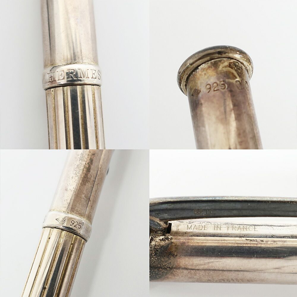 Hermes Ballpoint Pen Allegro 925 Sterling Silver Twisted Writing Instruments — view 7
