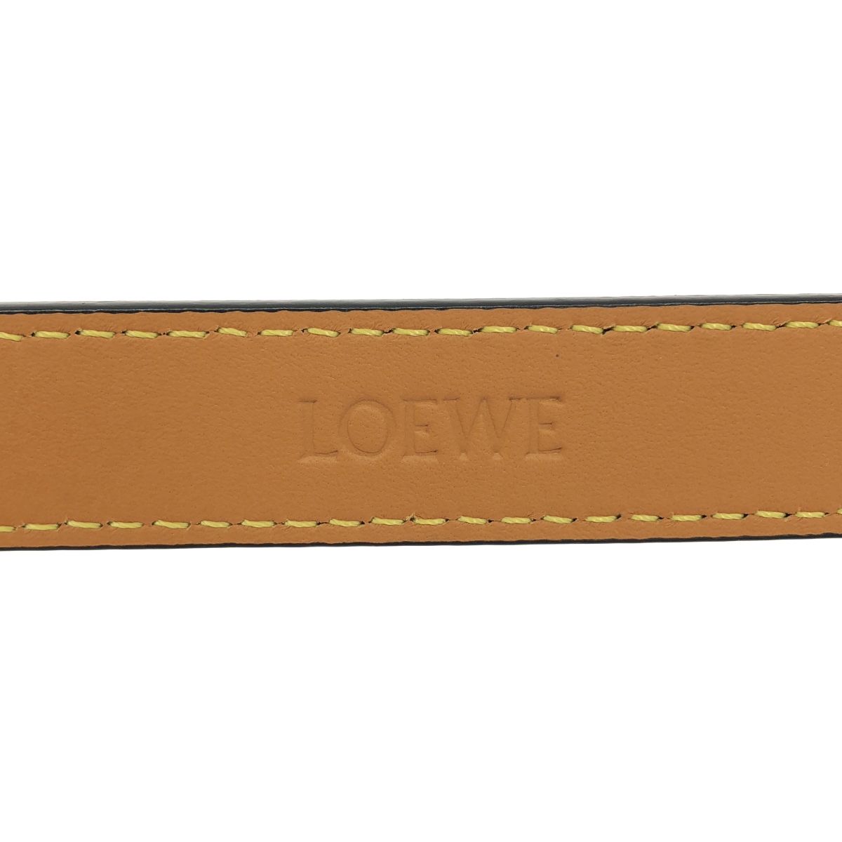 Loewe Anagram Square Buckle Leather Narrow Belt Black 80/32 — view 5