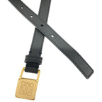 Loewe Anagram Square Buckle Leather Narrow Belt Black 80/32 — view 2