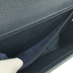 Gucci Vintage Bamboo Handle Leather Bag Blue — view 7