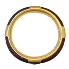 Gucci GG Logo Leather Brown Red Bracelet Gold — view 2