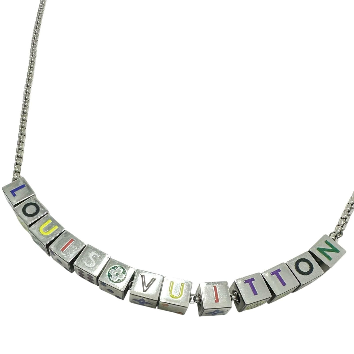 Louis Vuitton Collier LV Playit Metal Silver Necklace