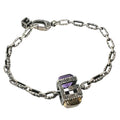 Gucci Square G-cube 925 Sterling Silver Yellow Purple Bracelet