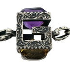 Gucci Square G-cube 925 Sterling Silver Yellow Purple Bracelet — view 6