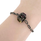 Gucci Square G-cube 925 Sterling Silver Yellow Purple Bracelet — view 4
