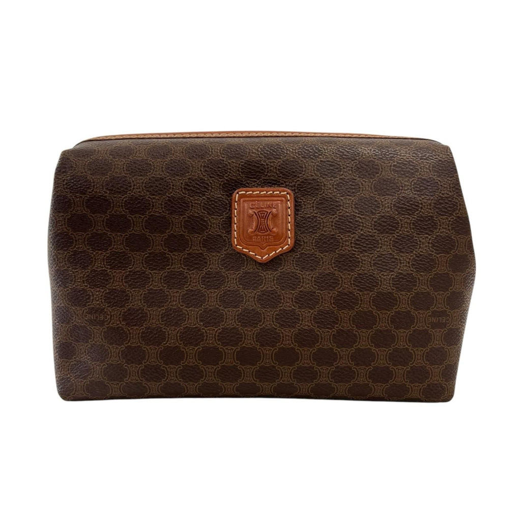 Celine Macadam Leather Brown Pouch Gold MC 00913/300