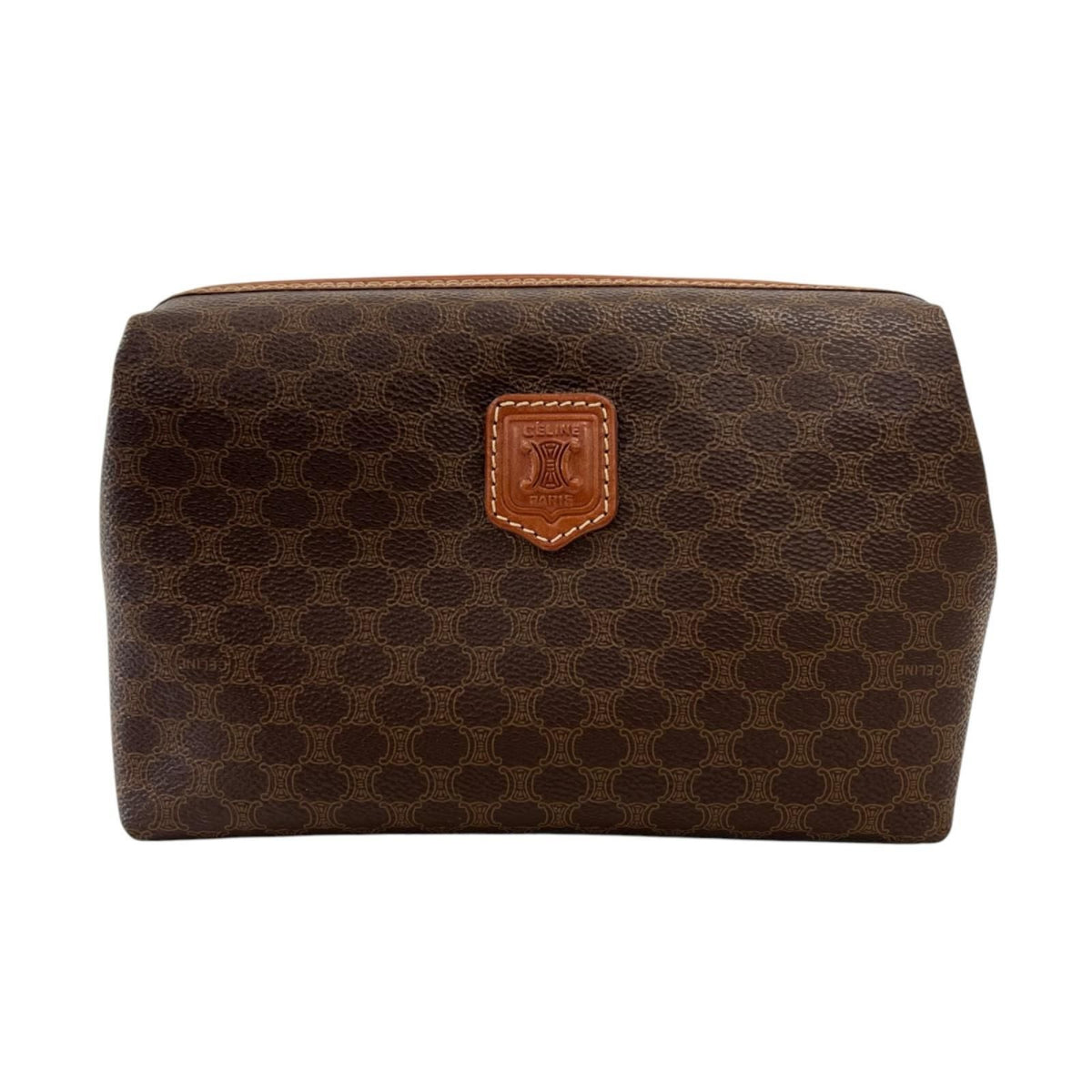 Celine Macadam Leather Brown Pouch Gold MC 00913/300