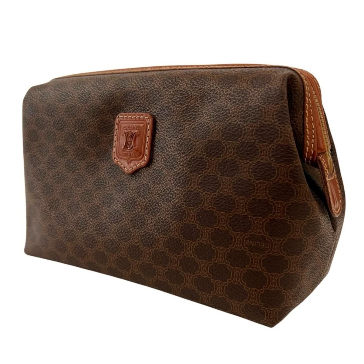 Celine Macadam Leather Brown Pouch Gold MC 00913/300 — view 4