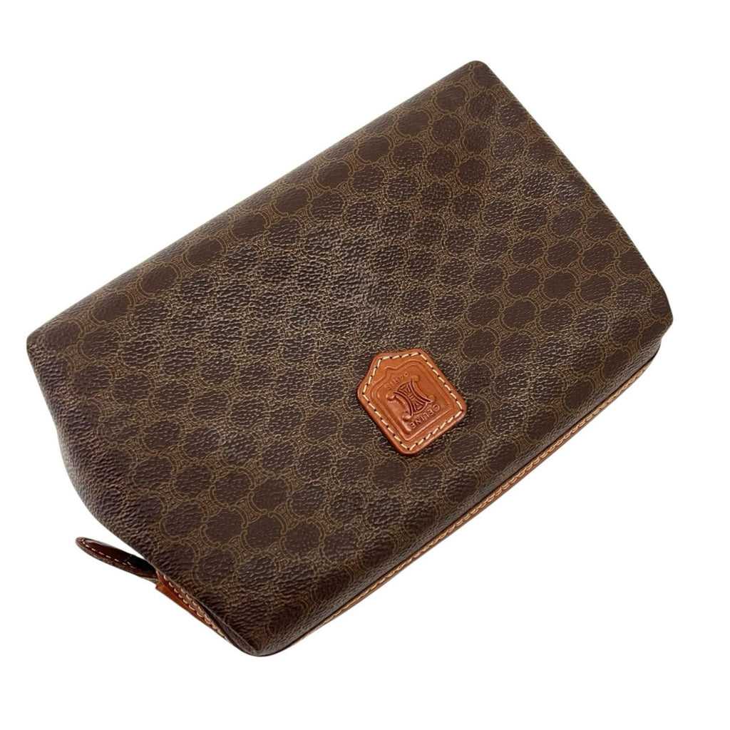 Celine Macadam Leather Brown Pouch Gold MC 00913/300 — view 5