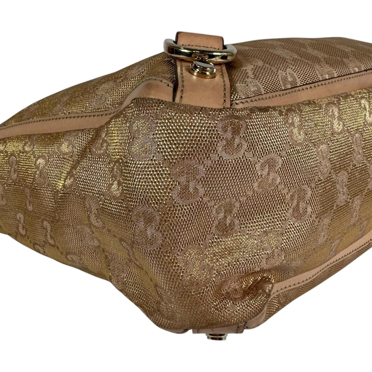 Gucci Abbey Canvas Gold Pink Beige Tote Bag — view 6