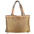 Gucci Abbey Canvas Gold Pink Beige Tote Bag