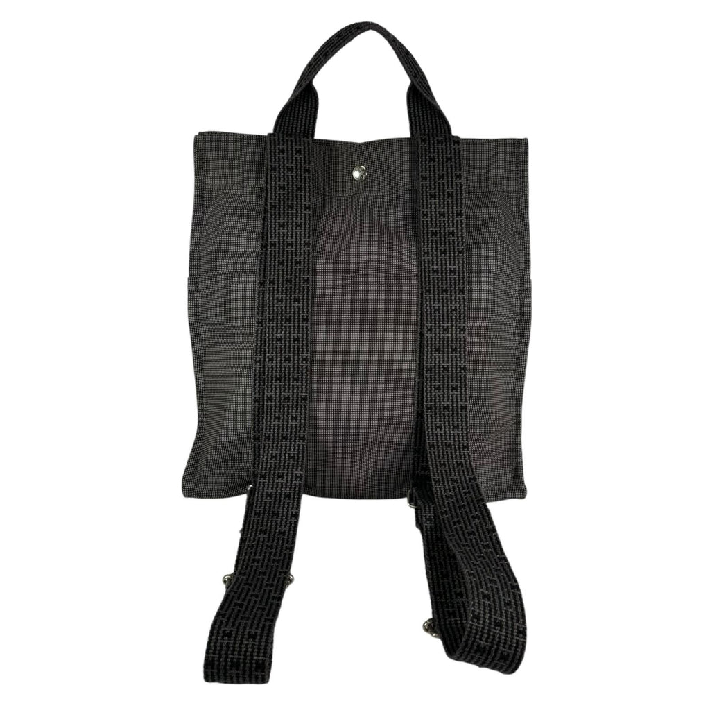 Hermes Herline a Dos MM Canvas Gray Backpack Silver — view 2