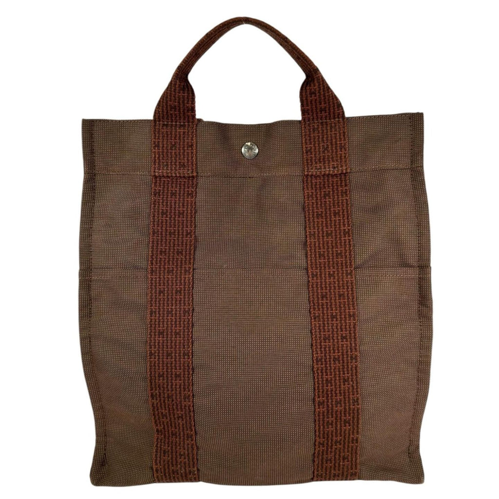 Hermes Herline a Dos MM Canvas Brown Backpack Silver
