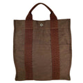 Hermes Herline a Dos MM Canvas Brown Backpack Silver