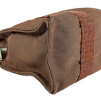 Hermes Herline a Dos MM Canvas Brown Backpack Silver — view 6