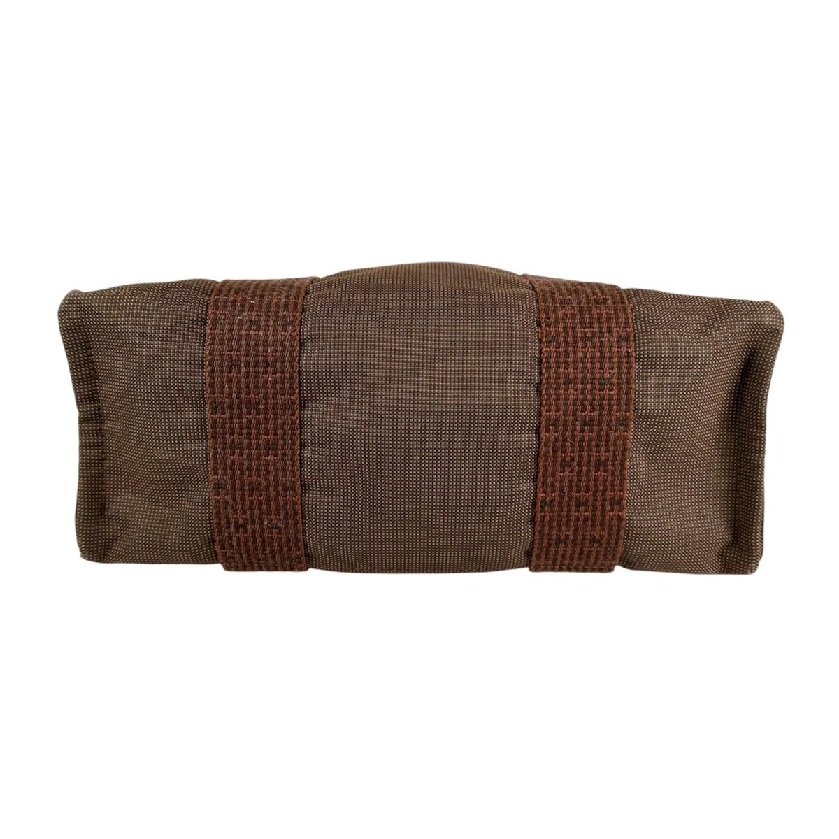 Hermes Herline a Dos MM Canvas Brown Backpack Silver — view 4
