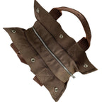 Hermes Herline a Dos MM Canvas Brown Backpack Silver — view 7
