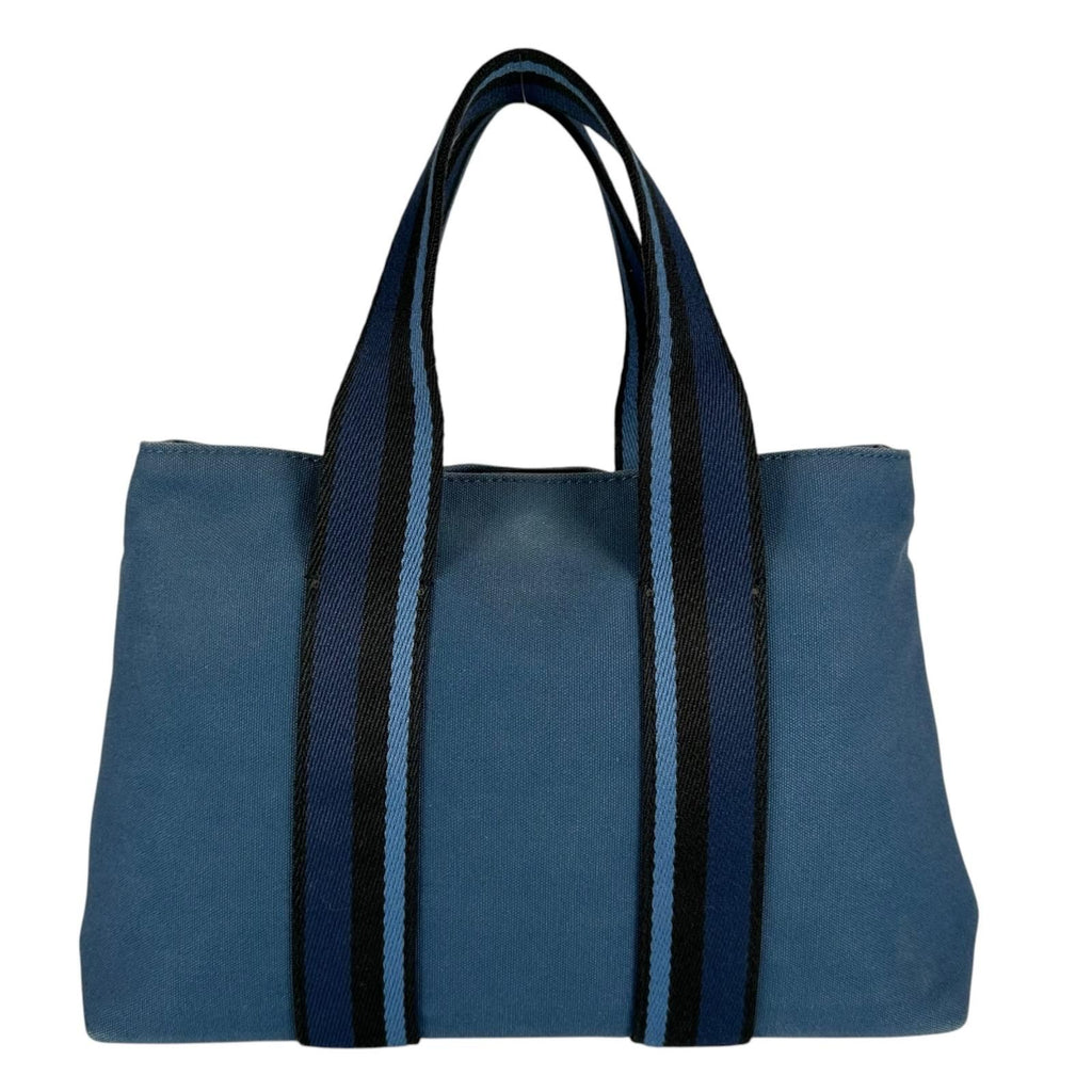 Hermes Troca Horizontal PM Canvas Black Blue Handbag Silver — view 3