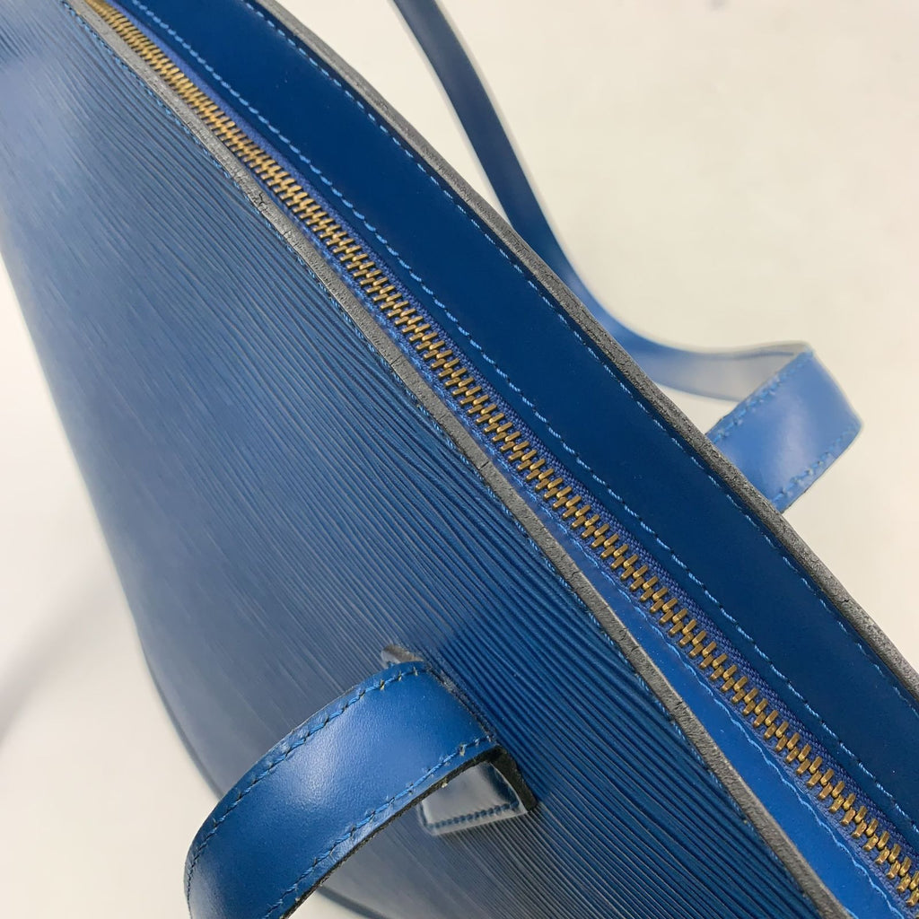 Louis Vuitton Saint Jacques Shopping Epi Toledo Blue Leather Shoulder Bag Gold — view 8