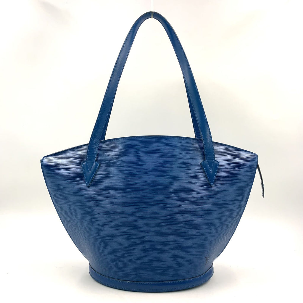 Louis Vuitton Saint Jacques Shopping Epi Toledo Blue Leather Shoulder Bag Gold
