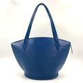 Louis Vuitton Saint Jacques Shopping Epi Toledo Blue Leather Shoulder Bag Gold