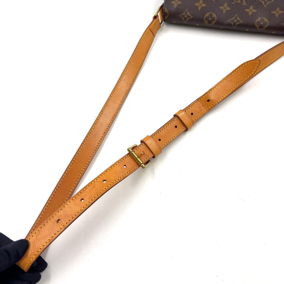 Louis Vuitton Musette Monogram Leather Brown Shoulder Bag Gold — view 5
