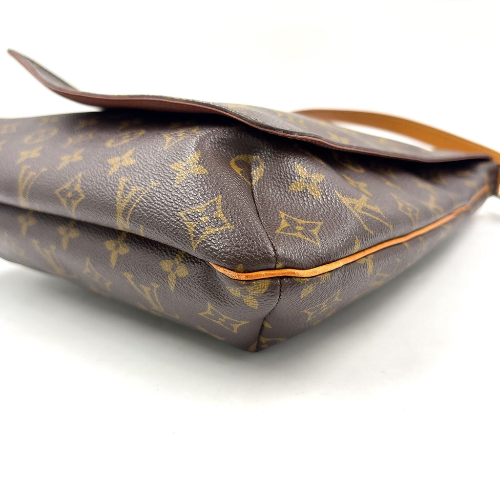 Louis Vuitton Musette Monogram Leather Brown Shoulder Bag Gold — view 7