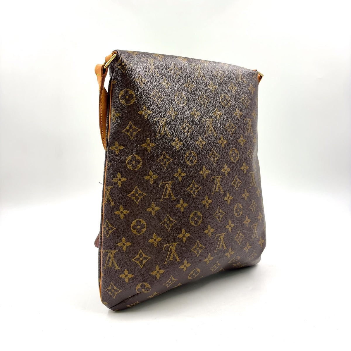 Louis Vuitton Musette Monogram Leather Brown Shoulder Bag Gold — view 2