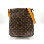 Louis Vuitton Musette Monogram Leather Brown Shoulder Bag Gold