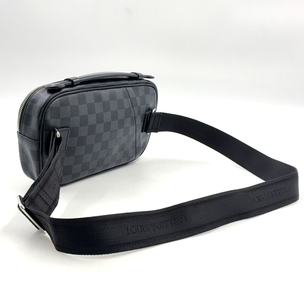 Louis Vuitton Ambler Damier Graphite Leather Canvas Black Belt Bag Silver — view 2