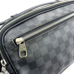 Louis Vuitton Ambler Damier Graphite Leather Canvas Black Belt Bag Silver — view 7
