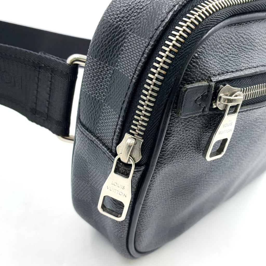 Louis Vuitton Ambler Damier Graphite Leather Canvas Black Belt Bag Silver — view 8