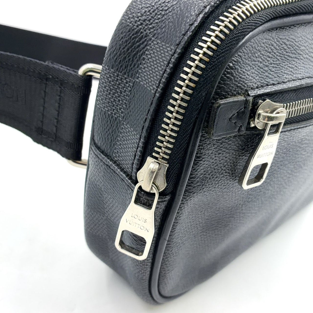 Louis Vuitton Ambler Damier Graphite Leather Canvas Black Belt Bag Silver — view 8