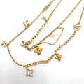 Louis Vuitton Collier Blooming Strass Rhinestone Gold Necklace