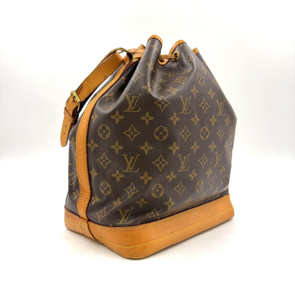 Louis Vuitton Noe Monogram Leather Brown Shoulder Bag Gold — view 2