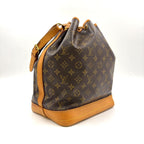 Louis Vuitton Noe Monogram Leather Brown Shoulder Bag Gold — view 2