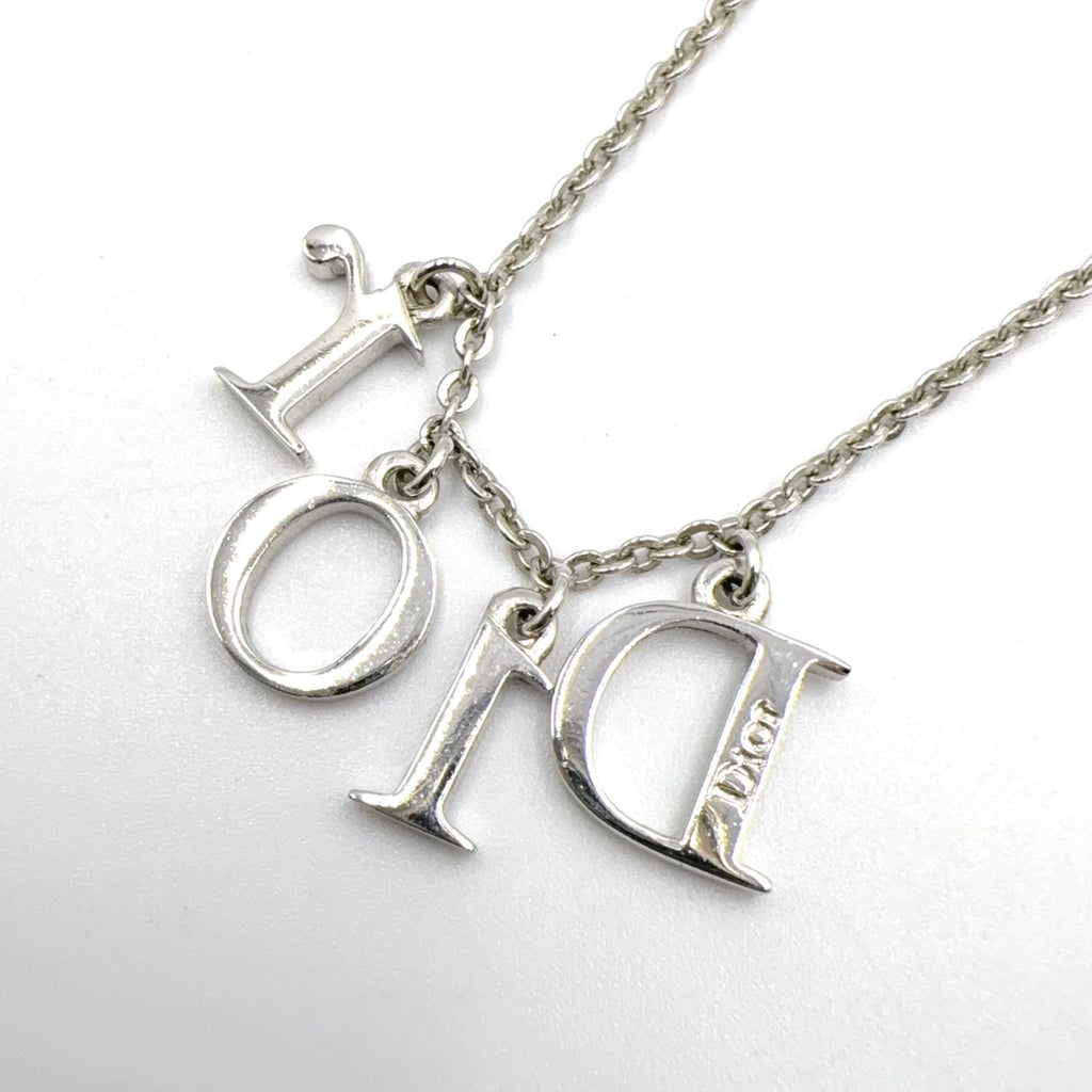 Dior Logo Metal Silver Necklace — view 2