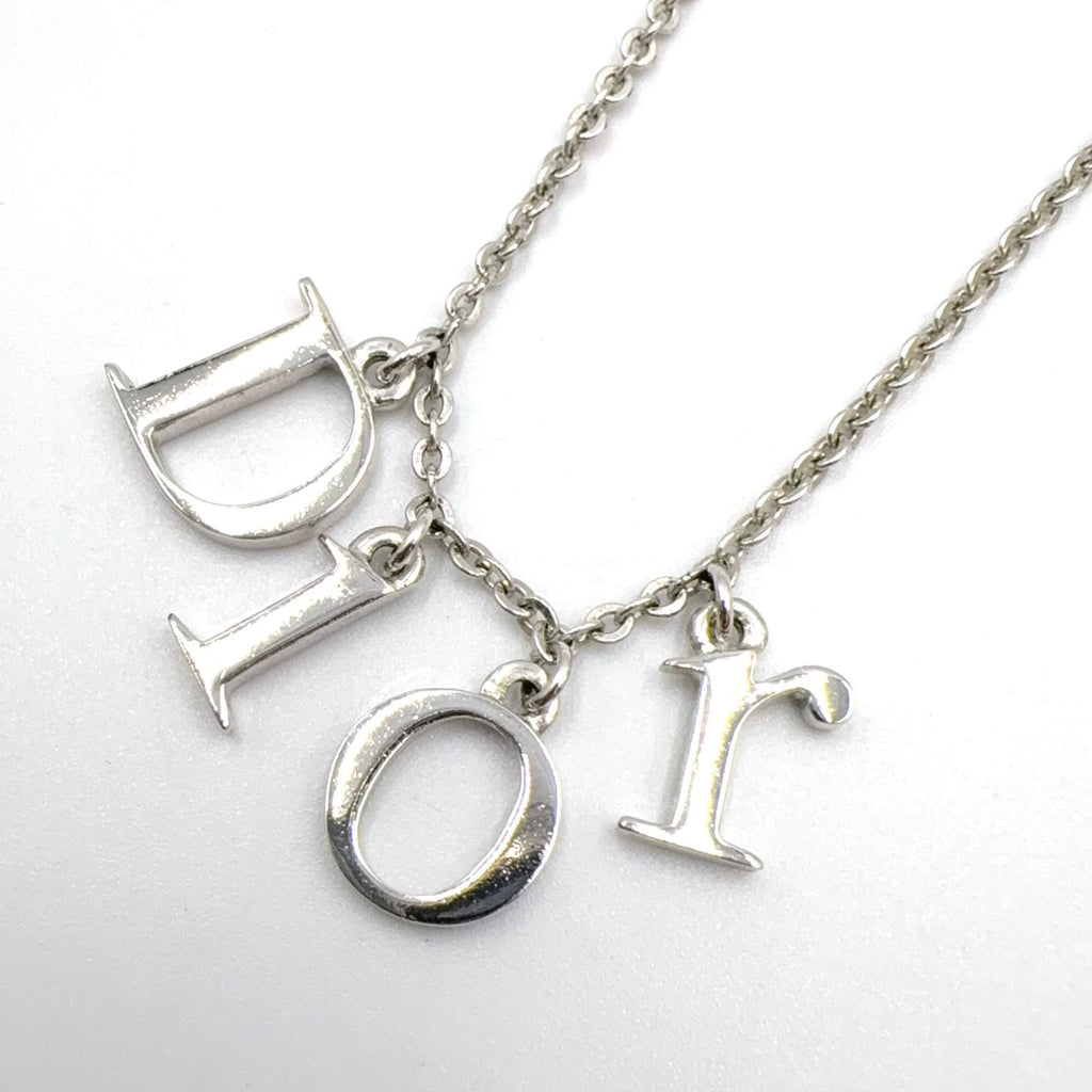 Dior Logo Metal Silver Necklace
