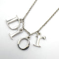 Dior Logo Metal Silver Necklace