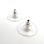 Chanel CC Logo Metal Rhinestone Black Red Earrings Silver — view 6