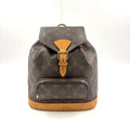 Louis Vuitton Montsouris MM Monogram Leather Brown Backpack Gold