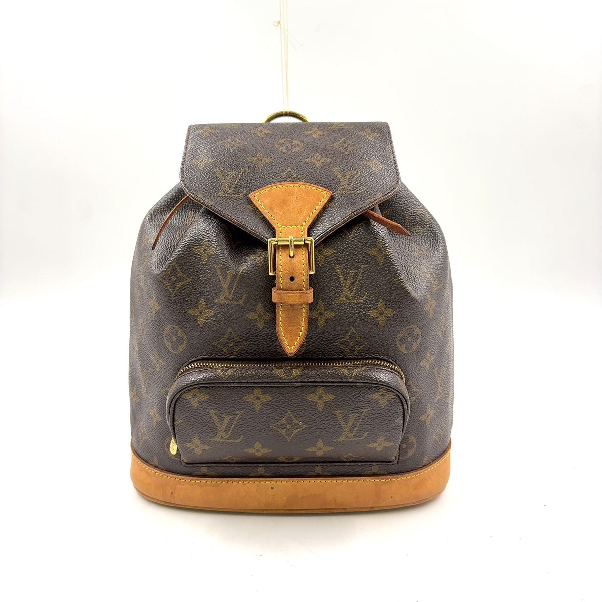 Louis Vuitton Montsouris MM Monogram Leather Brown Backpack Gold