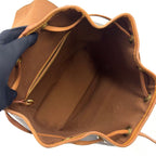 Louis Vuitton Montsouris MM Monogram Leather Brown Backpack Gold — view 3
